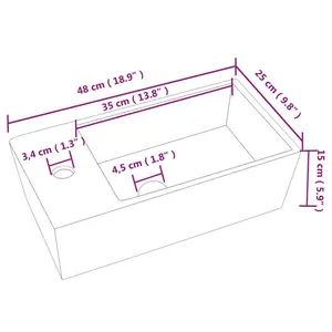 Latryce White Ceramic Rectangular Bathroom Sink