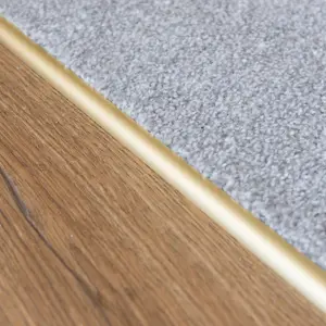 Anodised aluminium single edge carpet profile cover strip door floor bar trim 1000mm x 10mm C07 gold