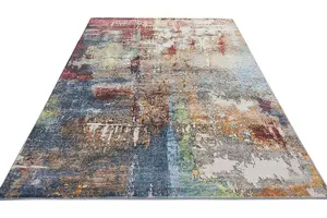 Multicolour Abstract Polyester Soft Modern Bedroom, LivingRoom Rug - 160cm X 230cm