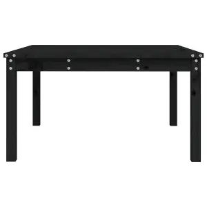 Berkfield Garden Table Black 82.5x82.5x45 cm Solid Wood Pine