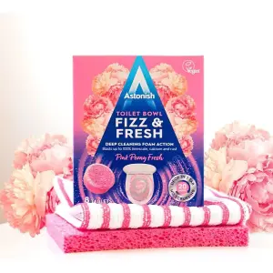 Astonish Toilet Bowl Fizz & Fresh Tabs Pink Peony Fresh, 8 Tablets (Pack of 12)