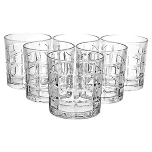 QUEENSWAY 6pc Whiskey Tumblers New Glasses Gift Boxed Set 3 Designs Wedding Xmas