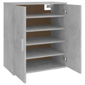 Berkfield Shoe Cabinet Concrete Grey 60x35x70 cm Engineered Wood