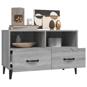 Berkfield TV Cabinet Grey Sonoma 80x36x50 cm Engineered Wood