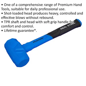 1.75lb Shot-Loaded Dead Blow Hammer with Soft Grip Handle for Maximum Control