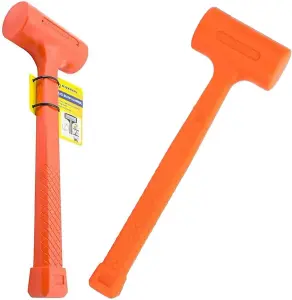 New Dead Blow Hammer Heavy Duty Non Rebound Anti Shock Rubber Mallet Garage 1lb