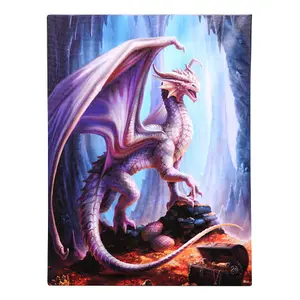 Anne Stokes Treasure Trove Dragon Canvas Plaque Multicoloured (One Size)