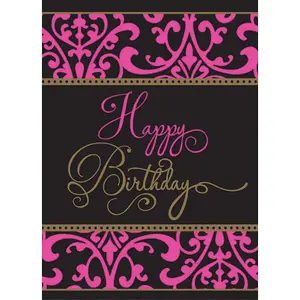 Amscan Fabulous Celebration Plastic Printed Happy Birthday Party Table Cover Black/Pink/Brown (One Size)