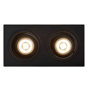 Lucide Embed Modern Recessed Downlight - 2xGU10 - Black