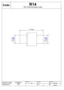 McAlpine R14 " In-Line Non-Return Valve