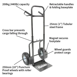 The Handy Heavy Duty Foldable Sack Truck THFST, 200kg Max Load - 1 Year Guarantee