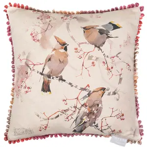 Waxwing Floral Throw Cushion