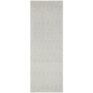 Silver Geometric Handmade Luxurious Modern Wool Easy To Clean Rug Dining Room Bedroom And Living Room-200cm X 300cm