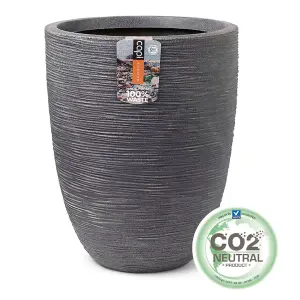 Capi Elegant Vase Low Waste Rib 34x46 cm Grey