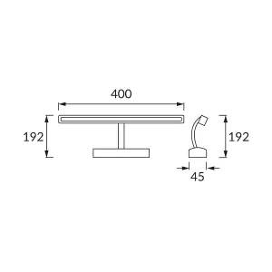 MILLS - CGC Chrome IP44 Bathroom Over Mirror Wall Light With Switch