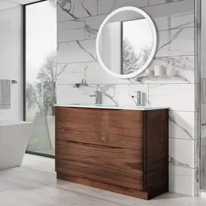 Stanhope 1200mm Double Bathroom Vanity with Integrated Glass Basin Blue