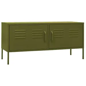 Berkfield TV Cabinet Olive Green 105x35x50 cm Steel