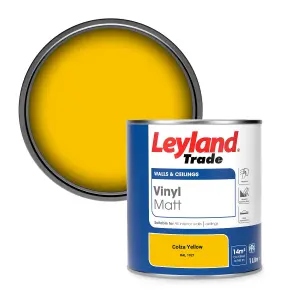 Leyland Trade Vinyl Matt Walls & Ceilings Emulsion Paint Colza Yellow (RAL 1021) 1L