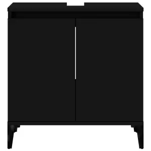 Berkfield Sink Cabinet Black 58x33x60 cm Engineered Wood