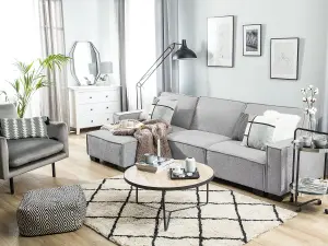 Corner Sofa ROMEDAL Light Grey Fabric Right Hand