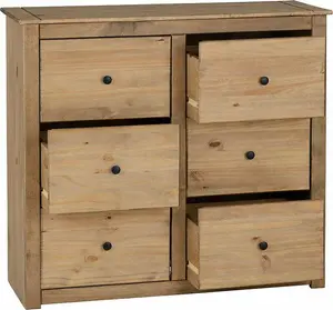 PANAMA Waxed Pine  6 Drawer Chest