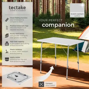 Camping Table - foldable, 80 x 60 x 68 cm - grey