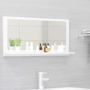 Dorlene Framed Wall Mounted Bathroom Mirror High Gloss White / 80 cm