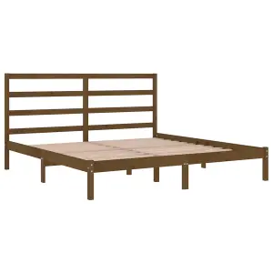 Berkfield Bed Frame Honey Brown Solid Wood Pine 200x200 cm