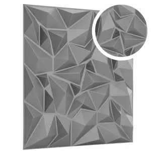 3D Wall Panels Adhesive Included - 6 Sheets Cover 16.15ft²(1.5m²) Interior Cladding Panels -  Diamond Prestige Matt Silver-Grey