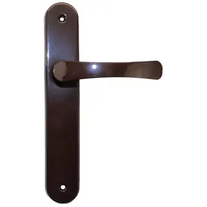 Modern Brown Interior Door Handle Set with Sleek Lever Design and Backplate, Ideal for Bedroom and Bathroom Doors, Durable