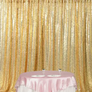 4ft x 7ft Sequin Backdrop Photography Background Shiny Fabric Glitter Curtain Backdrop, Gold