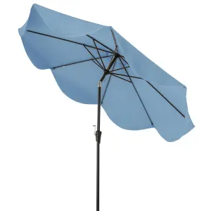 Costway 9FT Patio Umbrella 2-Tier Heavy-Duty Market Table Umbrella Crank Handle