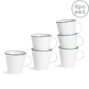 Nicola Spring - White Farmhouse Teacups - 300ml - Pack of 6