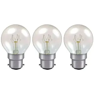 Crompton Lamps 15W Golfball B22 Dimmable Colourglazed IP65 Warm White Clear (3 Pack)