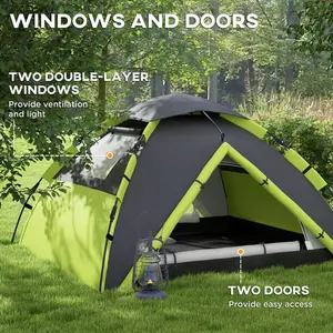 3 Person Tent Green/Black