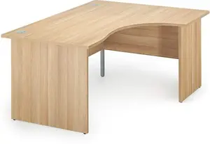 American Light Oak Curved Executive Panel End Office Desk | Right Hand 1600mm Wide Curved Desk American Oak