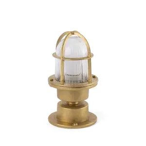 Luminosa Mauren 1 Light Outdoor Pedestal Light Brass IP44, E27