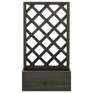 Berkfield Garden Trellis Planter Grey 50x25x90 cm Solid Firwood