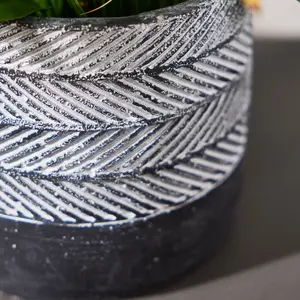 Slate Grey Cement Round Planter Indoor Flower Pot Houseplant Outdoor Garden Plant Pot