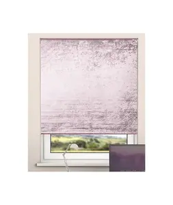 Crushed Velvet Roller Blinds 165cm Drop x Width  65cm Pink