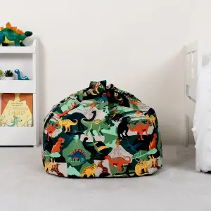 Veeva Kids Dinosaur Bean Bag Chair Green Childrens Bean Bags