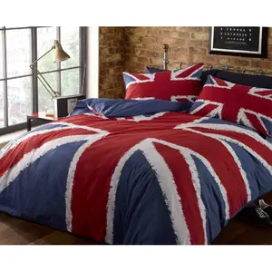 Kessler Red Blue Duvet Cover Set Single - 1 Standard Pillowcase