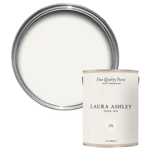 Laura Ashley Pure White Matt Emulsion paint, 5L