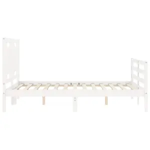 Berkfield Bed Frame with Headboard White 120x200 cm Solid Wood