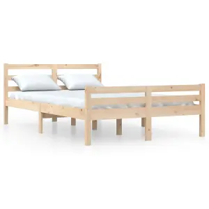 Berkfield Bed Frame Solid Wood 135x190 cm Double