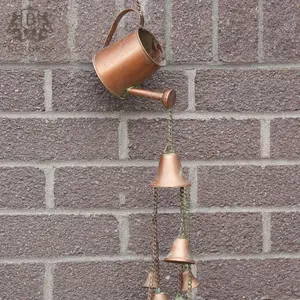 Galvanised Metal Watering Can Wind Chimes Vintage Copper Home Garden Ornament