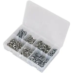 Comprehensive 408 Piece M6 Setscrew Nut and Washer Assortment in High Tensile Steel