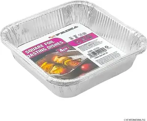 Pack Of 8 Large Foil Roasting Trays Strong Aluminium Foil Trays Ideal For Baking Bbq Roasting Grilling & Food Storage