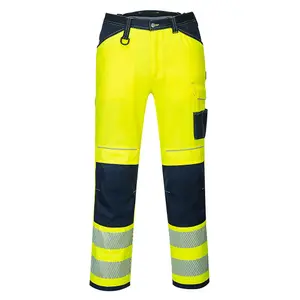 Portwest PW3 Hi-Vis Work Trousers Yellow/Navy & Knee Pads -42R