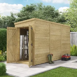 BillyOh Switch Tongue and Groove Pent Wooden Shed - 12x4 Windowless - 11mm Thickness